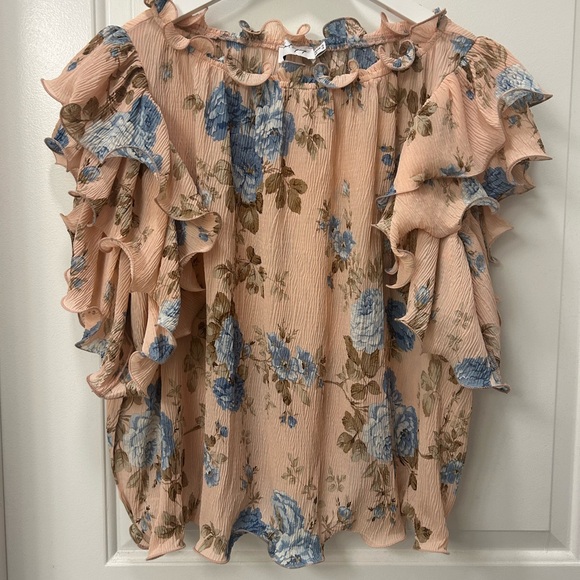 Petal & Pup Pink Floral Off-Shoulder Blouse - Picture 10 of 10